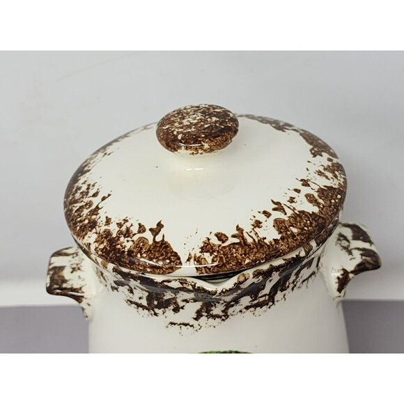 Vintage Ceramic Grease Jar With Strainer And‎ Lid Horse Decal Kitchen Decor - Picture 10 of 12